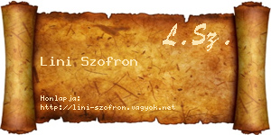 Lini Szofron névjegykártya